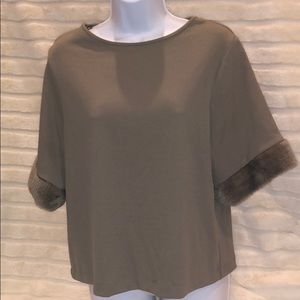 Zara Top with fur sleeves